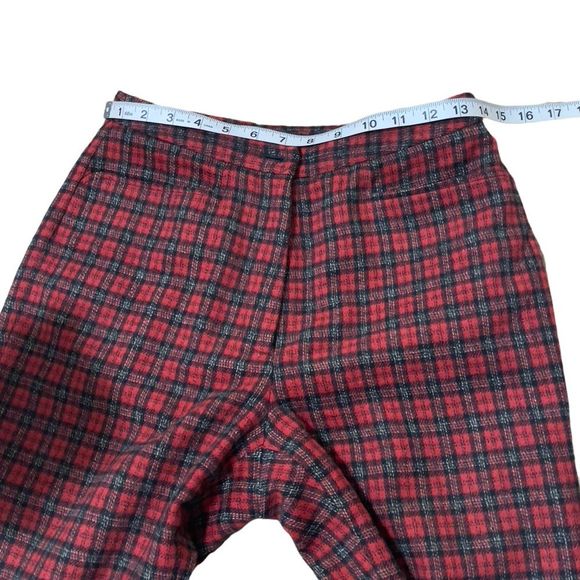 J. Crew Red Plaid Wool Blend Pants Sz 4 - Picture 9 of 15